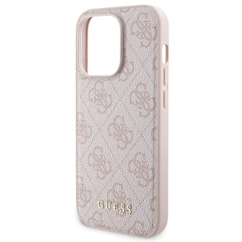 Guess GUBPM5P15X4GEMGP Apple iPhone 15 Pro Max kovakuori + 5000 mAh MagSafe virtapankki -yhdistelmä, 4G Metal Logo, pinkki