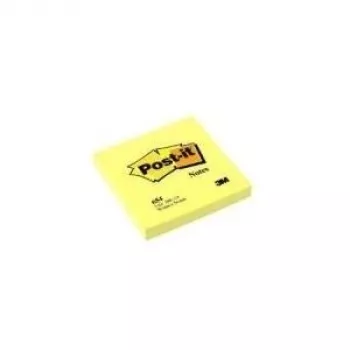 3M Post-it Notes 654, 76 x 76 mm, kanariankeltainen, 100 arkkia per lohko, 12 kpl:n pakkaus
