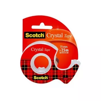 3M Scotch Crystal Clear 600 teippi käsikelaimella, 19 mm x 7,5 m, läpinäkyvä 6-1975D