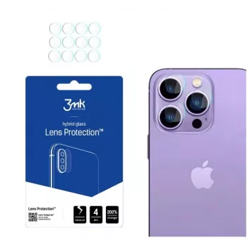 3MK Apple iPhone 14 Pro/14 Pro Max linssinsuoja - karkaistu lasi ja alumiiniseos, 9H kovuus, musta