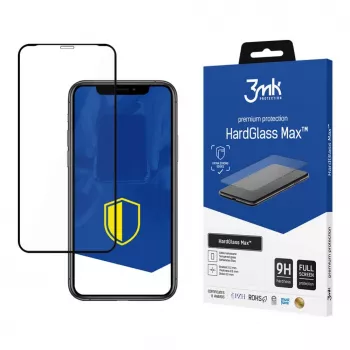 3MK Apple iPhone XR/11 musta - HardGlass Max karkaistu lasi -näytönsuoja