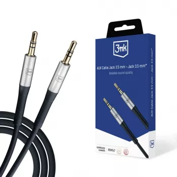 3MK AUX-kaapeli 3,5 mm - 3,5 mm, 1 m, musta