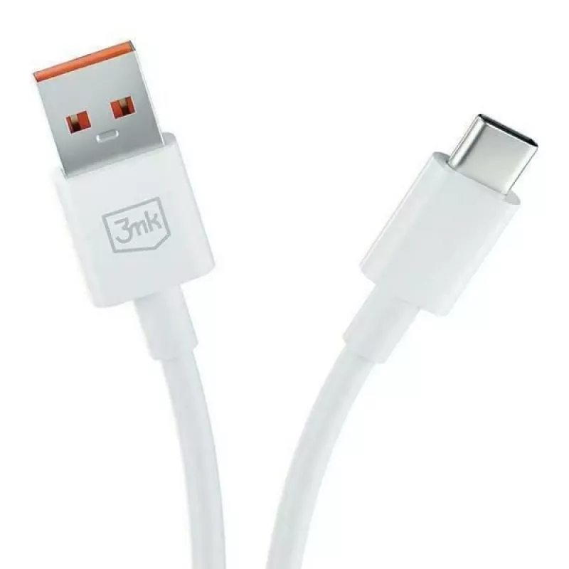 3MK Hyper Cable USB-A - USB-C 5A 60W 1,2 m valkoinen