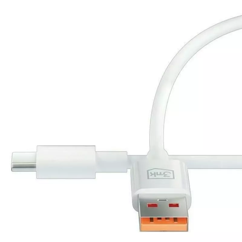 3MK Hyper Cable USB-A - USB-C 5A 60W 1,2 m valkoinen