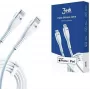 3MK Hyper silikonikaapeli USB-C - Lightning 20W 3A valkoinen 1m