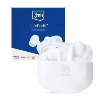 3MK LifePods Protection Bluetooth 5.3 ANC -tekniikka valkoinen