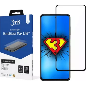 3MK Xiaomi POCO X3 GT musta - HardGlass Max Lite karkaistu lasi -näytönsuojakalvo