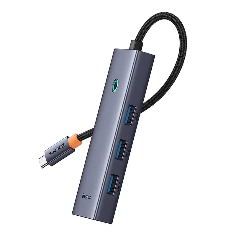 5-in-1-keskitin Baseus UltraJoy Series USB-C – HDMI 4K@30Hz + 3x USB 3.0 + 1x PD (harmaa)