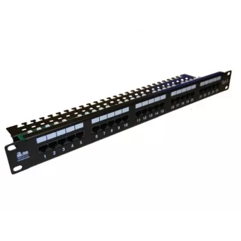 A-LAN Alantec PK012 patch-paneeli 1U 24-porttia RJ45 Cat.5e UTP musta