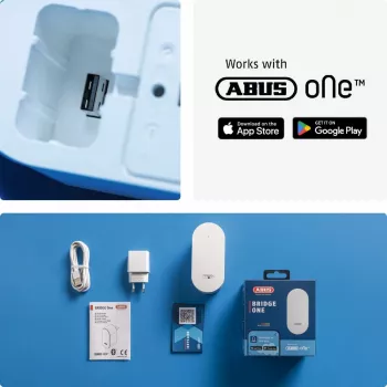 ABUS Security-Center BRIDGE One älykodin langaton LAN-silta (ABBO10000B), musta, 230 V, Bluetooth-yhteensopiva