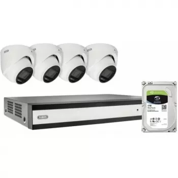 ABUS SECURITY-CENTER TVVR33843D 8-kanavainen hybridi analoginen/IP-tallenninsarja 4 mini-dome-kameralla