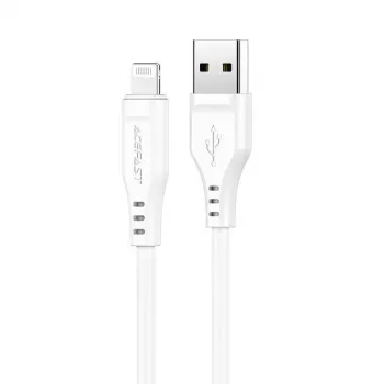 Acefast Apple Lightning - USB 1,2 m 2,4A MFI-kaapeli valkoinen