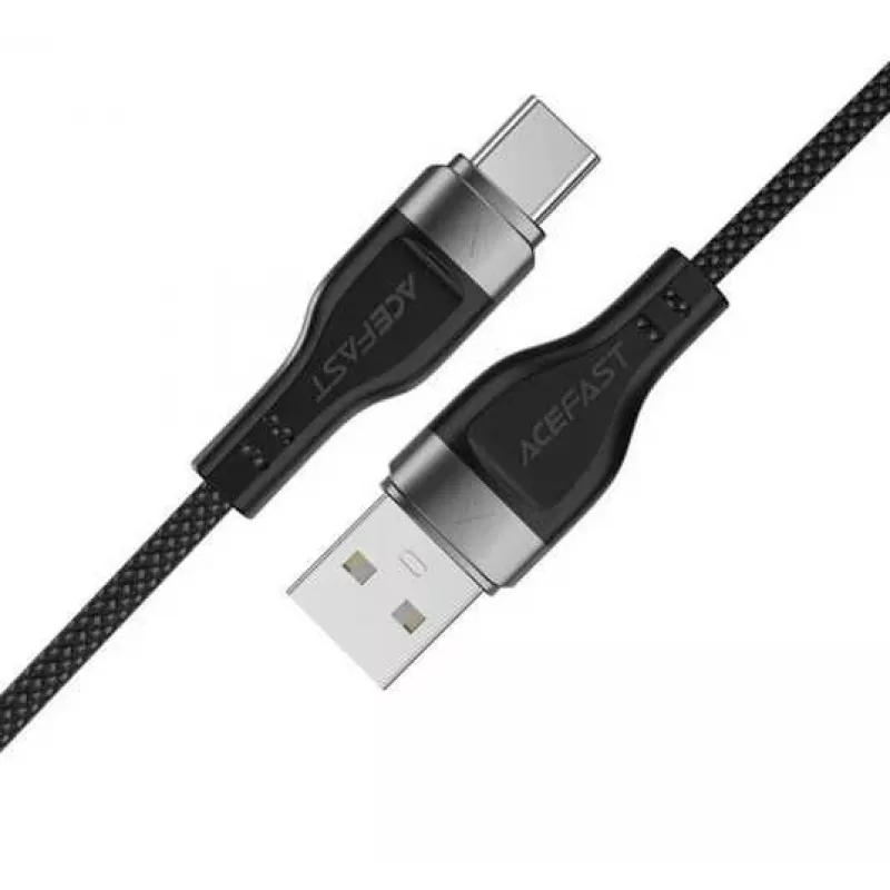 ACEFAST C11-04 USB-A - USB-C 3A magneettinen punottu kaapeli 1,2 m musta