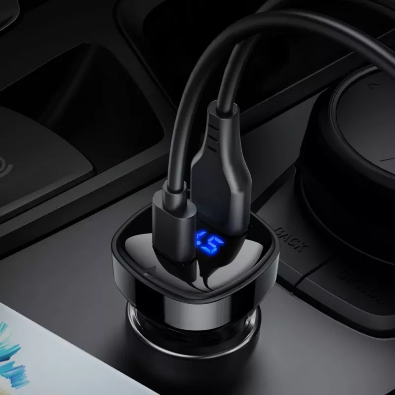 ACEFAST autolaturi 66W USB Type-C / USB, PPS, Power Delivery, Quick Charge 4.0, AFC, FCP musta (B4 black)