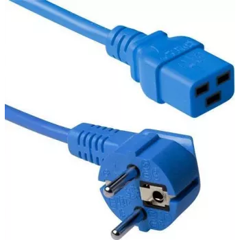 ACT 3m kulmikas Schuko-C19 sininen virtajohto 16A 250V AK5174