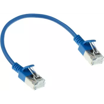 ACT sininen 0,15 m LSZH U/FTP CAT6A datacenter slimline -patchkaapeli snagless RJ45-liittimillä (DC7630)