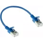 ACT sininen 0,15 m LSZH U/FTP CAT6A datacenter slimline -patchkaapeli snagless RJ45-liittimillä (DC7630)