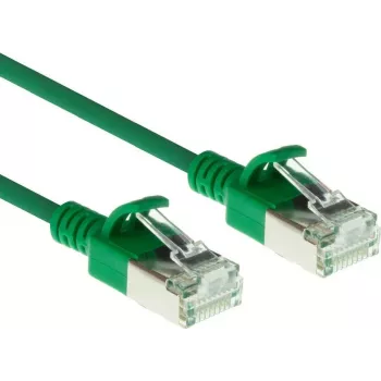 ACT vihreä 0,15 m LSZH U/FTP CAT6A datacenter slimline -patchkaapeli snagless RJ45-liittimillä (DC7730)