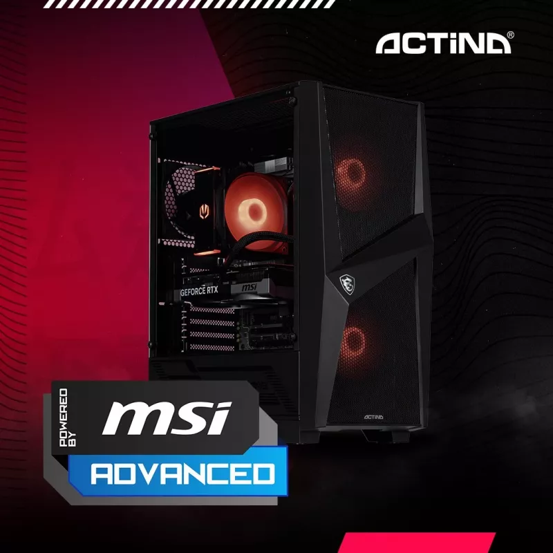 ACTINA PC AMD Ryzen 7 8700F 32 GB DDR5-SDRAM 1 TB SSD NVIDIA GeForce RTX 5060 Midi Tower musta
