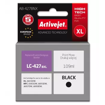 Activejet AB-427BNX Brother-yhteensopiva mustekasetti musta 109 ml korkea tuotto