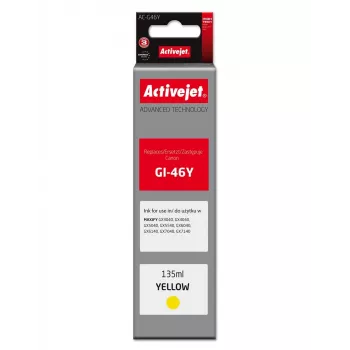 Activejet AC-G46Y keltainen mustetäyttöpullo Canon GI-46Y -tulostimelle, 135 ml, Supreme-sarja