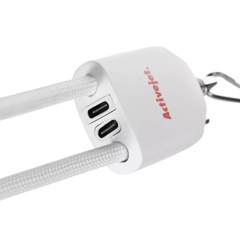 Activejet kaulapanta 3-in-1-latauskaapelilla, valkoinen