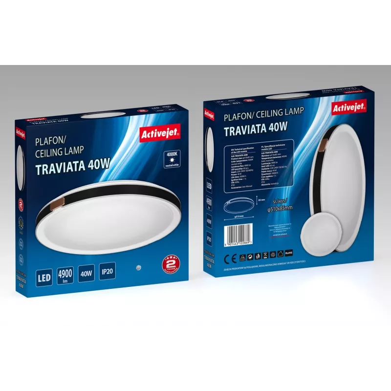 Activejet AJE-TRAVIATA LED-kattovalaisin, 40W