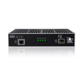 ADDER XD614P-DP DisplayPort KVM-jatko, lähetin ja vastaanotin, kaapelilla, jopa 4000 m kuitua pitkin, 1920 x 1200 @ 60Hz, Cat6/Cat6a/Cat7/Cat8.1