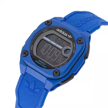 Adidas unisex-digitaalikvartsi kello AOST23061 45mm musta hartsi silikoni