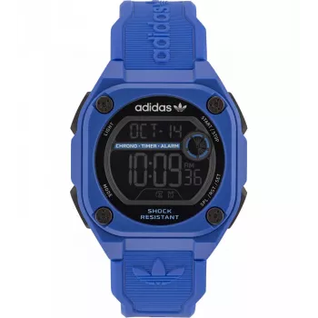Adidas unisex-digitaalikvartsi kello AOST23061 45mm musta hartsi silikoni