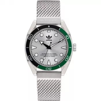 Adidas unisex-kello AOFH22503 42 mm ruostumaton teräs musta silikoni