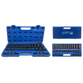 ADLER hylsyavainsarja 35 osaa 1/2 tuuman vääntö 12-kulmainen lyhyt ja pitkä metrinen Cr-Mo teräs muovikotelossa AD-35KD/12