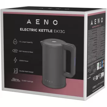 AENO vedenkeitin AEK0013G, harmaa, 1,7 l, 1850–2200 W, Strix-säädin