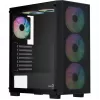 Aerocool B509A Flow-G-BK-v1 Mid Tower -PC-kotelo 650W virtalähteellä, karkaistu lasi, musta