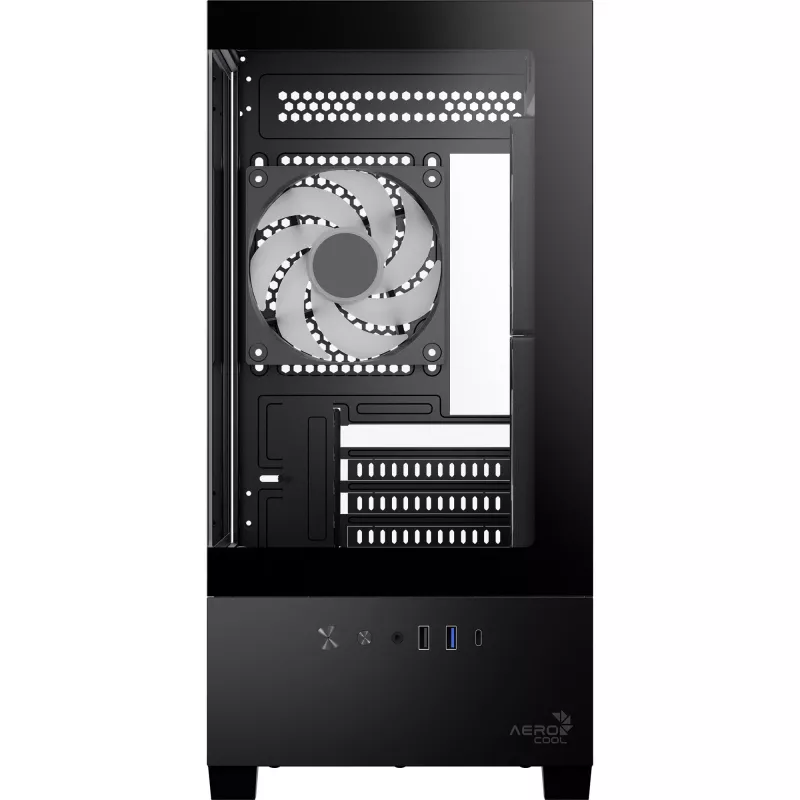 AEROCOOL P300D G-BK-v1 Mini Tower ATX kotelo, musta, Tempered Glass