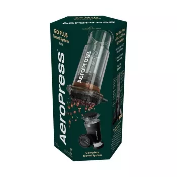 AeroPress Go Plus matkakahvipressi termomukilla - musta