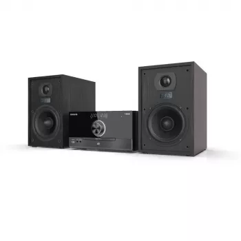 Aiwa MSBTU-600 50W Bluetooth CD mikro-hifi-järjestelmä FM-radiolla, USB, Aux-In, LED-näyttö, kaukosäädin, musta