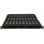 ALANTEC 19 inch 1U ulosvedettävä hylly 570mm syvyys, musta, 4-pistekiinnitys