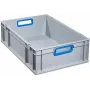 allit ProfiPlus EuroBox 632 varastolaatikko, 77 L, harmaa/sininen, pinottava, avoimet kahvat 456775