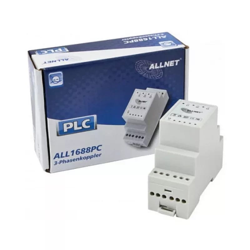 ALLNET ALL1688PC Powerline-vaihekytkin, 3-vaihe + nolla, passiivinen, 1-70 MHz, DIN-kisko