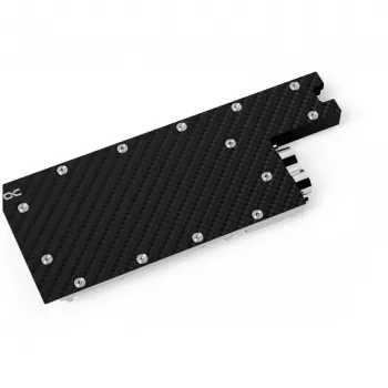 Alphacool 13725 -vesiblokki ja taustalevy