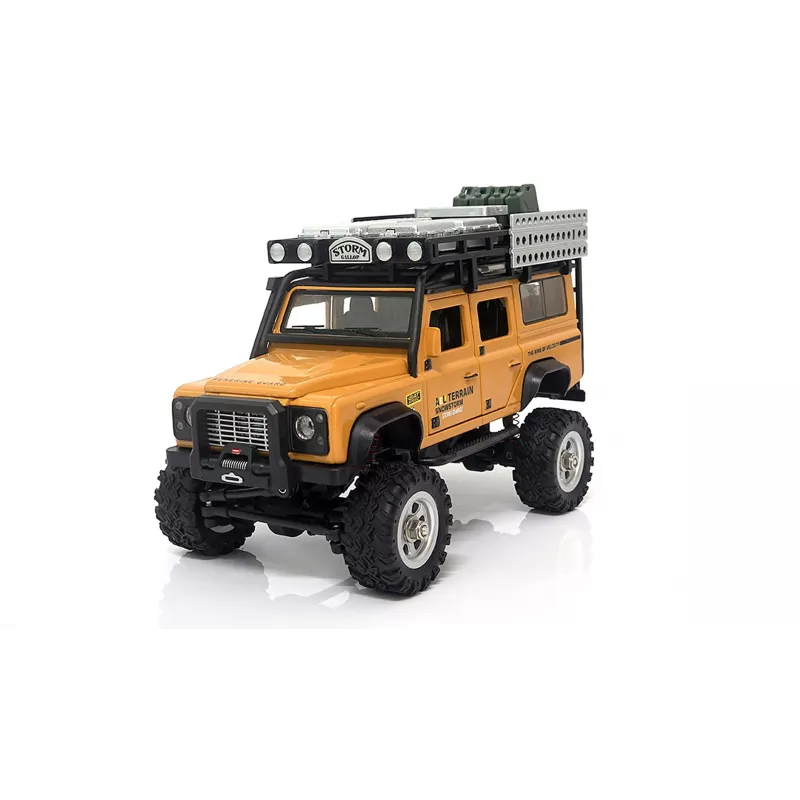AMEWI D90X28 Metall Scale Crawler 4WD RC-auto 1:28 keltainen