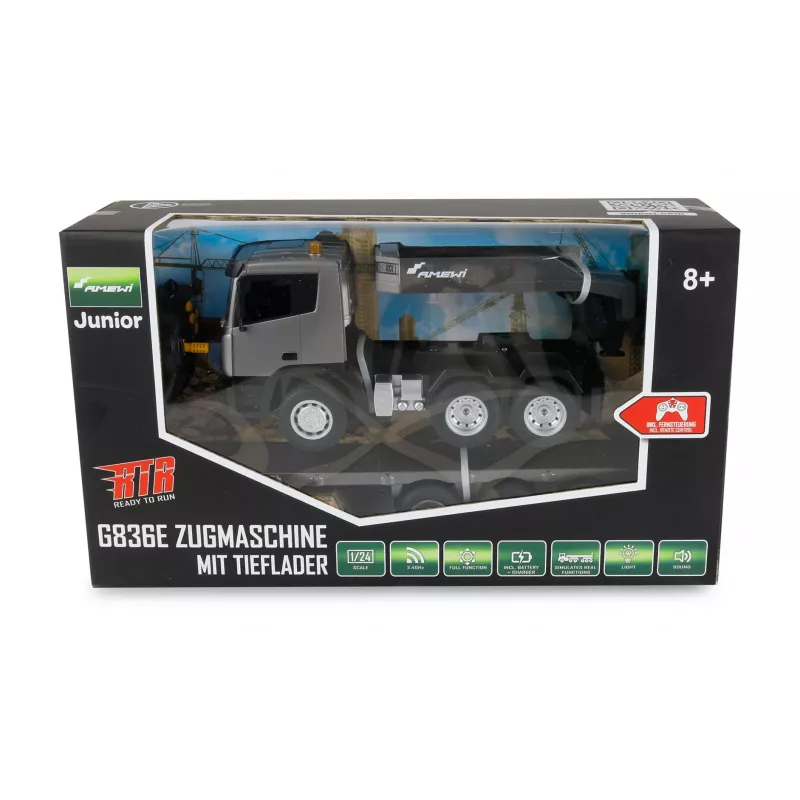 AMEWI RC-työmaatraktori matalakuormaajalla 1:24 RTR