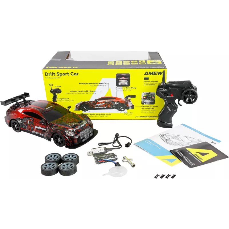 Amewi RC Drift Sport punainen/vihreä 1:10 4WD RTR (21134)
