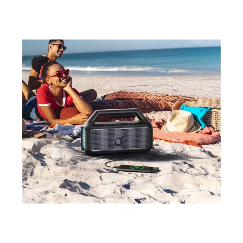 Anker Soundcore Boom 2 80W kannettava Bluetooth-kaiutin, IPX7 vedenpitävä, musta