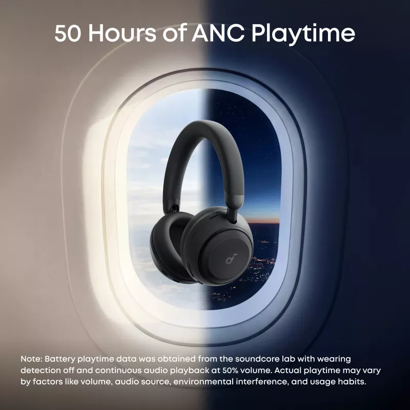 Anker Soundcore Space 2 Over-Ear melua vaimentavat kuulokkeet, musta