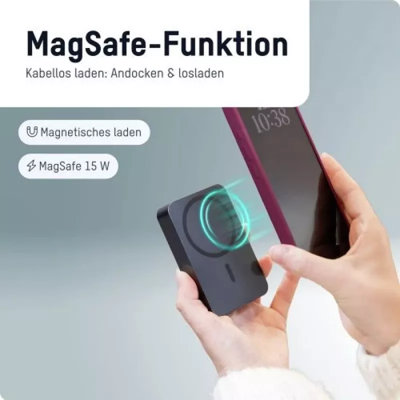 ANSMANN 1700-0199 10 000 mAh langaton varavirtalähde antrasiitti