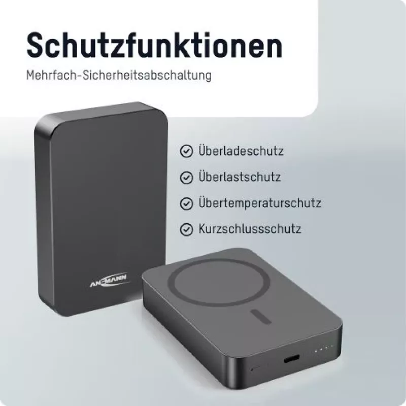 ANSMANN 1700-0199 10 000 mAh langaton varavirtalähde antrasiitti