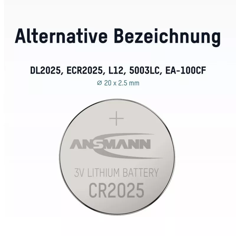 ANSMANN CR2025 Litium-nappiparisto, 3V, 160mAh, 1 kpl:n läpipainopakkaus