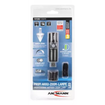 ANSMANN taskulamppu Future T350FR 350 lumenia CREE LED tarkennus säädettävä IPX4